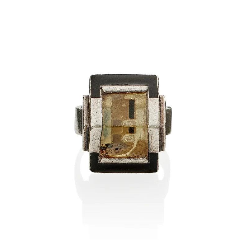 Jean Després and Étienne Cournault French Modernist "Bijoux-Glace" Ring