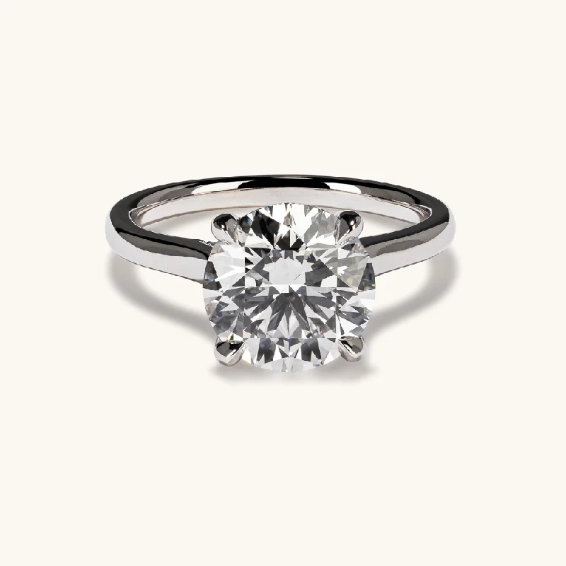 3.07 Round Lab Diamond Engagement Ring with Hidden Halo