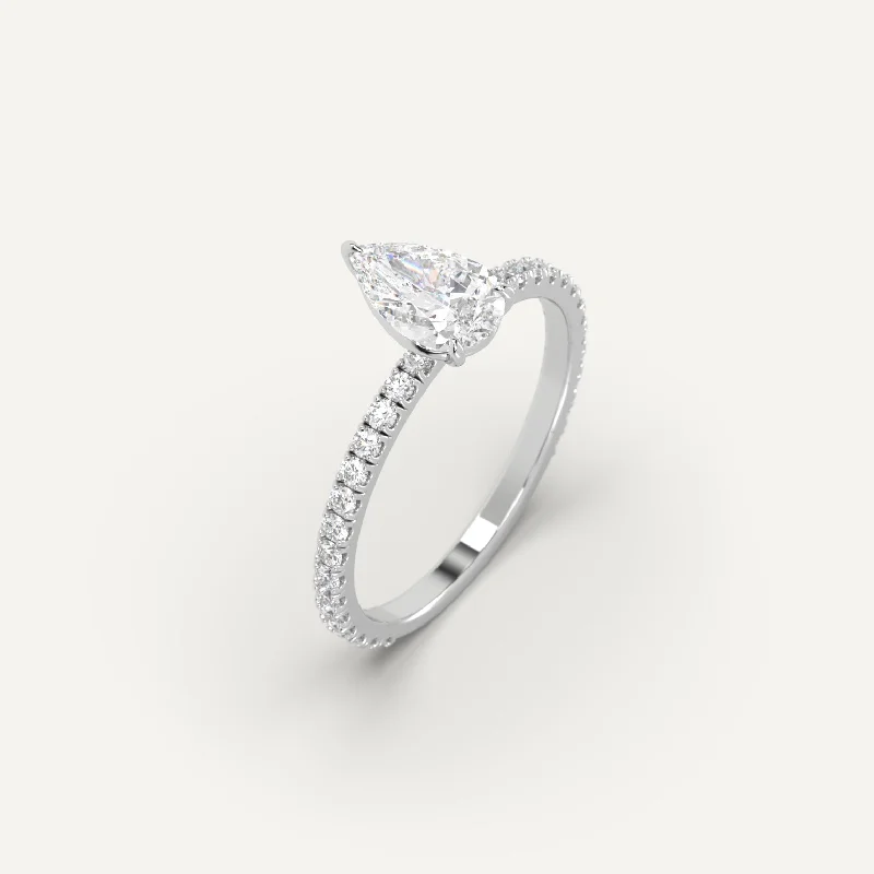 1 carat Pear Cut Diamond Ring