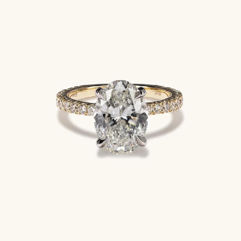 3.20 Oval Lab Diamond Engagement Ring