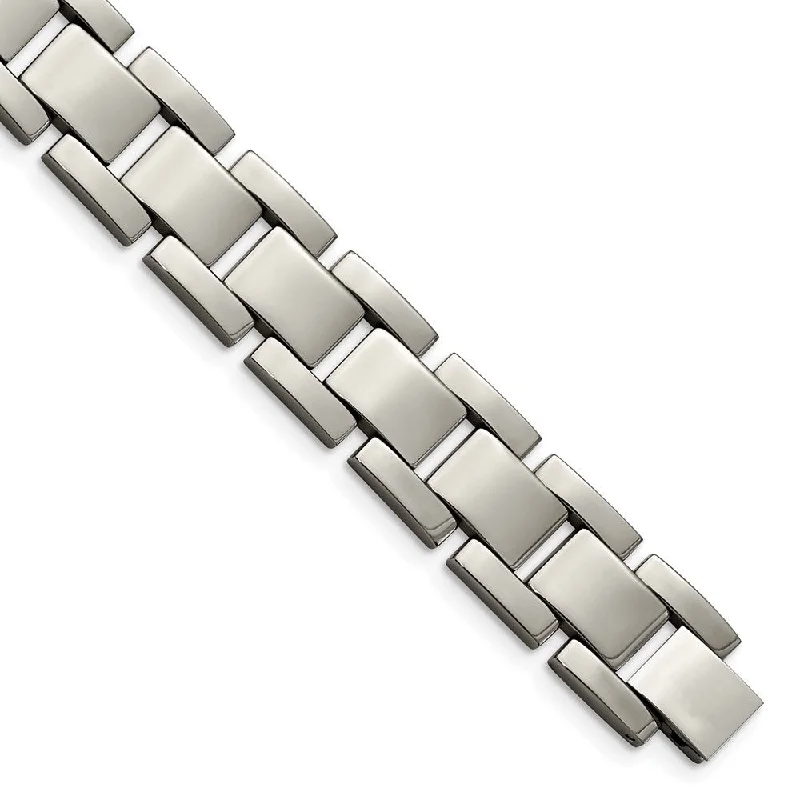 14mm High Polished Titanium Link Bracelet