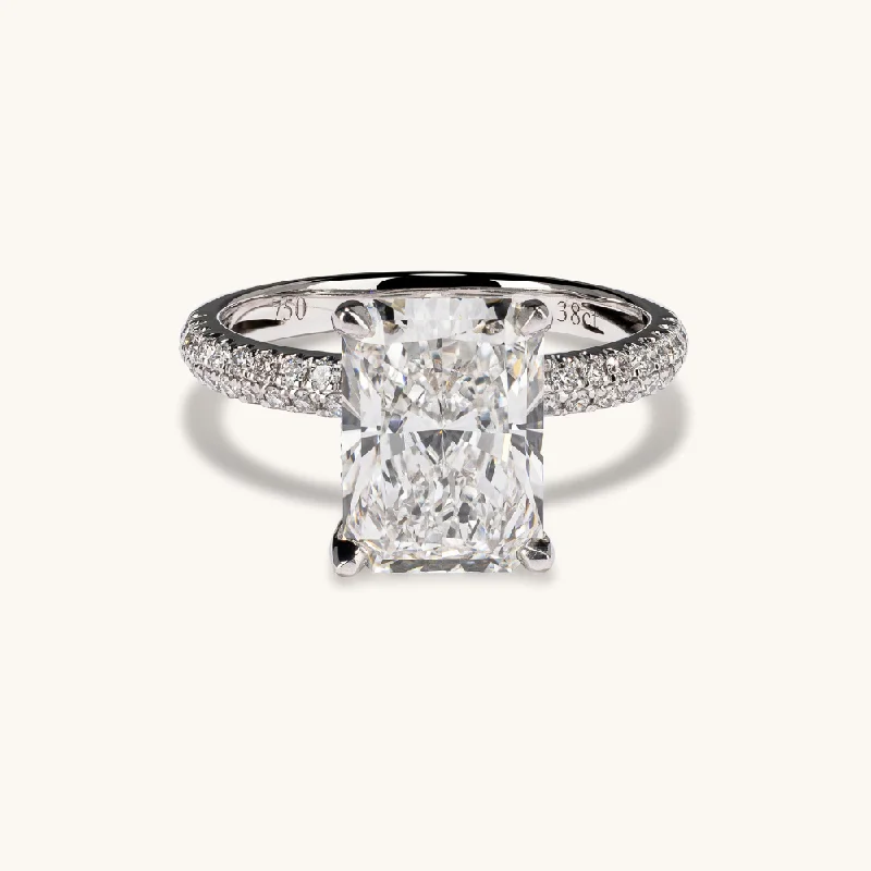 3.59 Radiant Lab Diamond Engagement Ring