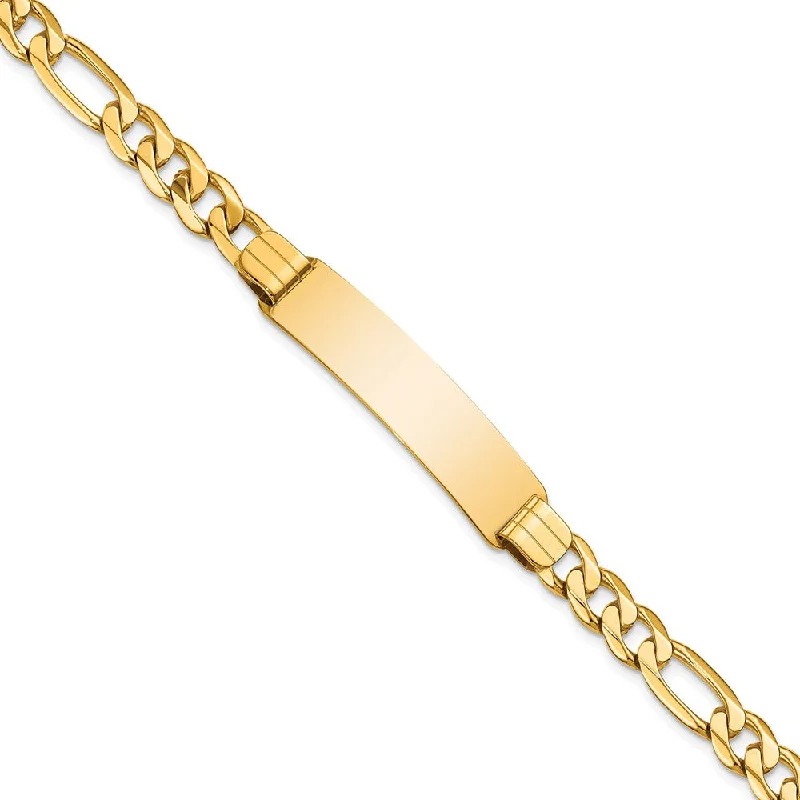 Men's 14k Yellow Gold Figaro I.D. Bracelet - 8 Inch