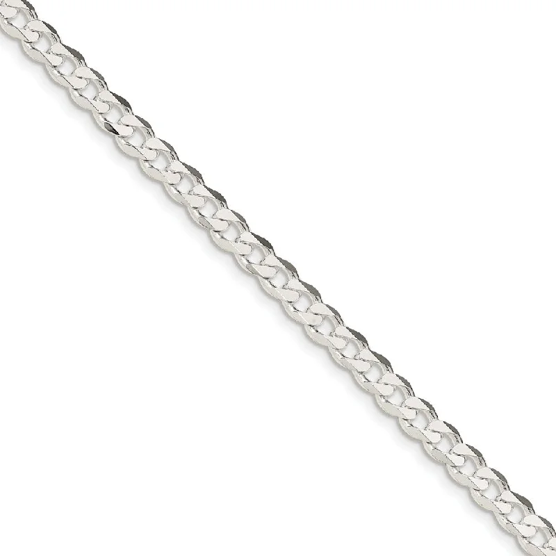 5.5mm Sterling Silver, Solid Curb Chain Bracelet