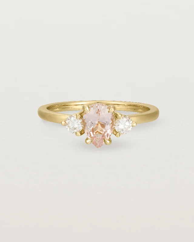 Una Pear Trio Ring | Morganite & Diamonds