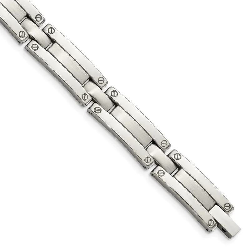 Men's 8.5mm Stainless Steel Multi Finish Bracelet, 8.5 Inch