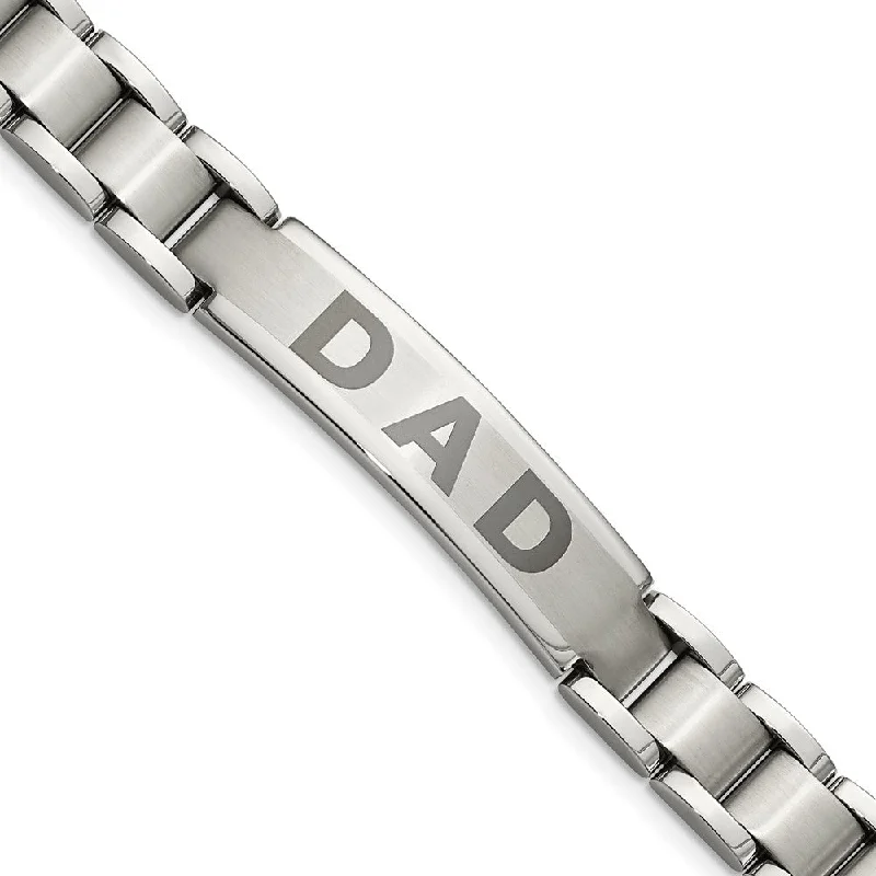 Men's Stainless Steel DAD I.D. Bracelet, 8.75 Inch