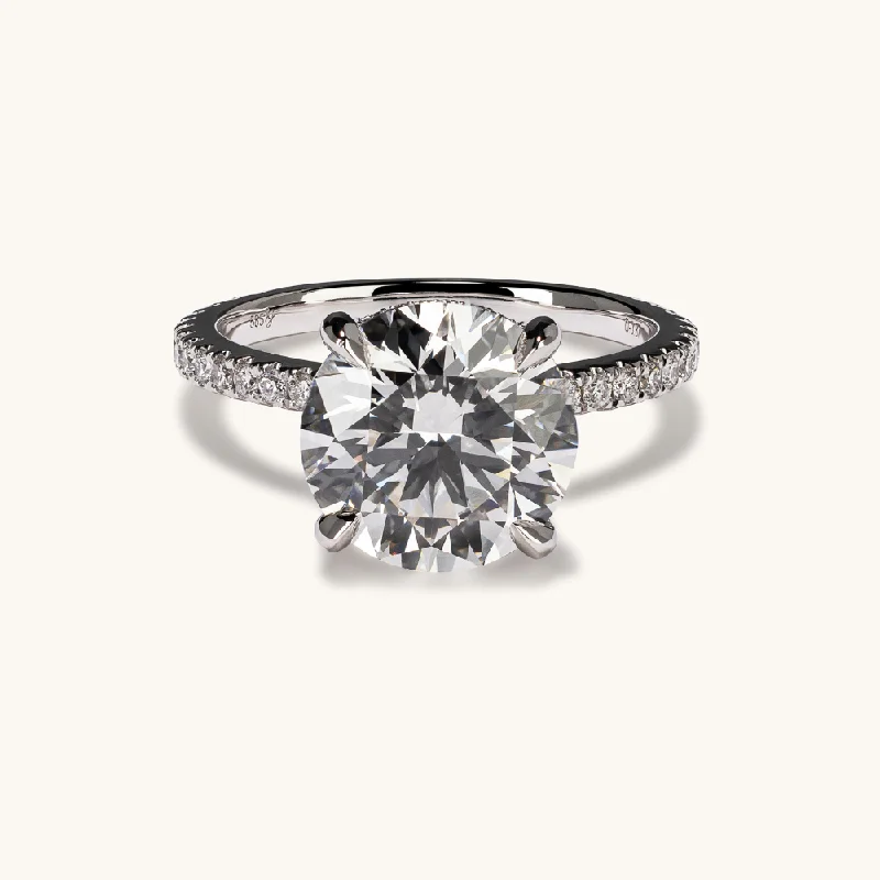 4.07 Round Lab Diamond Engagement Ring