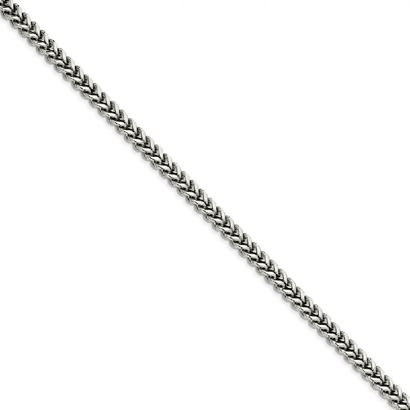 Men's 6.75mm Stainless Steel Franco Chain Bracelet, 9 Inch