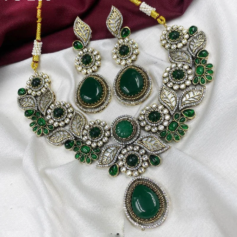 Royal Kundan Jewellery Gold Plated Kundan Stone Necklace Set