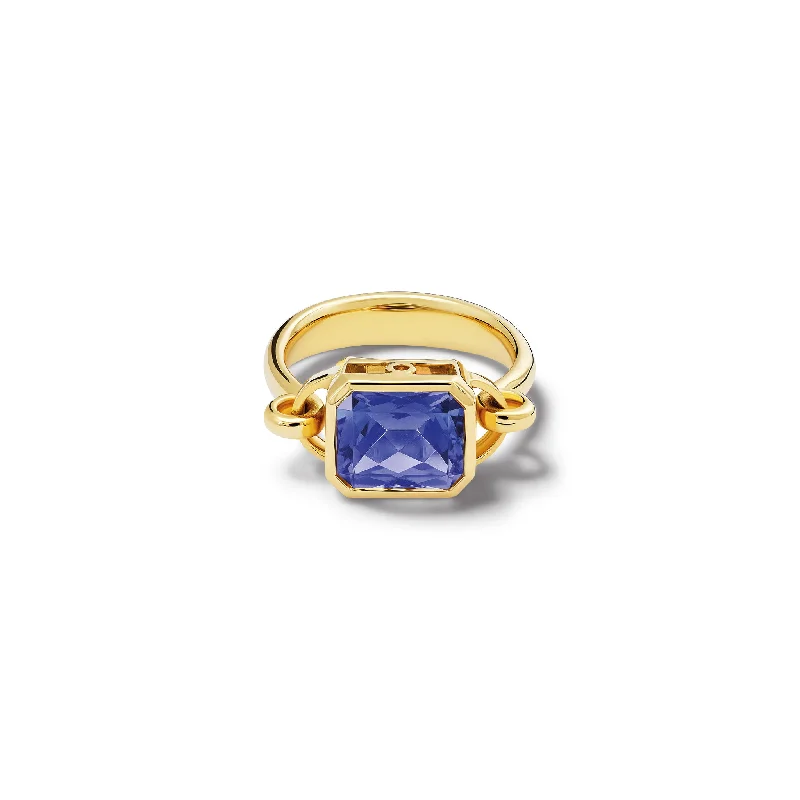 Baguette Ring 18ct Yellow Gold - Tanzanite