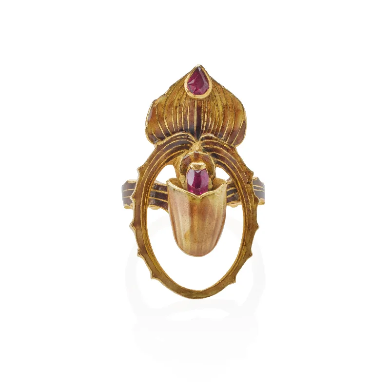 René Lalique Lady's Slipper Orchid Ring