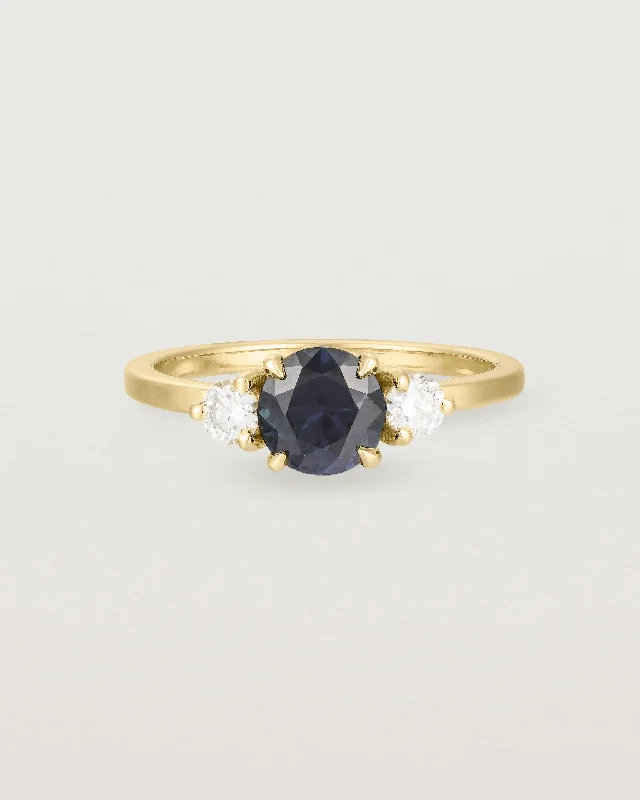 Petite Una Round Trio Ring | Australian Sapphire & Diamonds